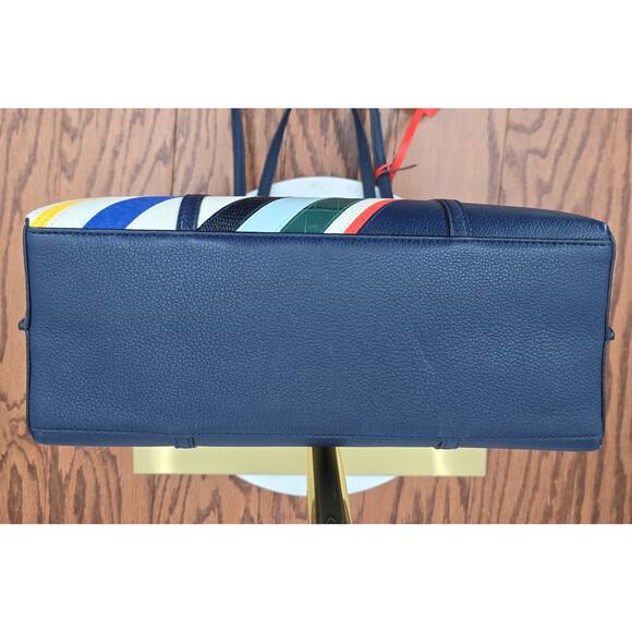 Tory Burch Perry Balloon Striped Triple Compartment Tote Bag - Picture 6 of 8